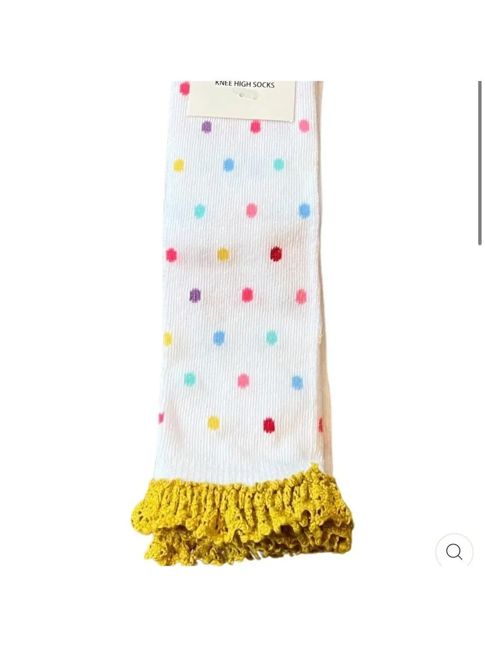 Bundle of 2 white dotted high  knee lace socks